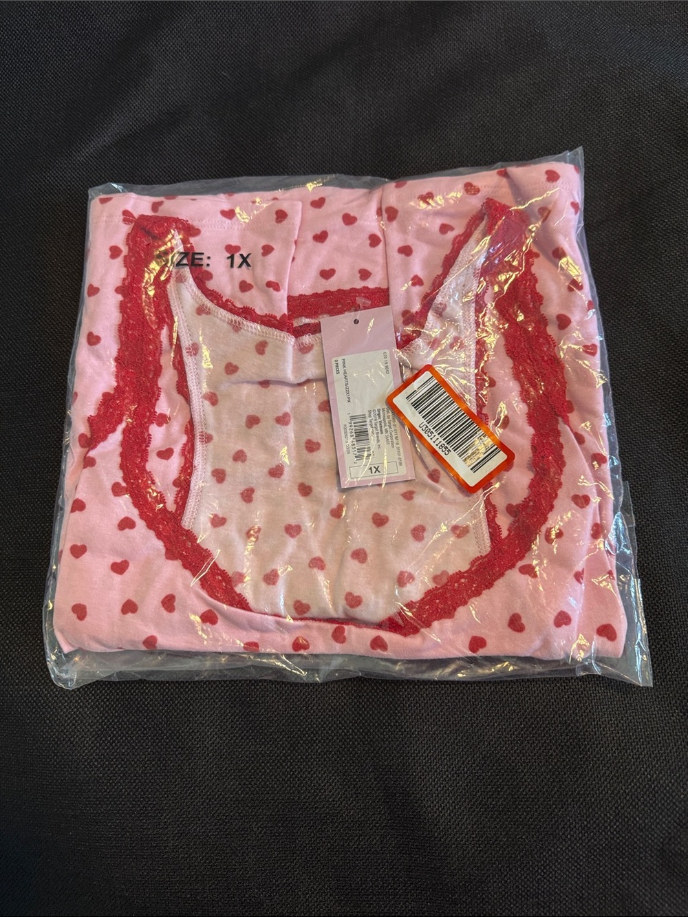 NEW Wild fable 2 piece Pink Heart Women's sleep clothes shorts and tank size 1X